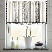 sulihua Valance Curtains For Kitchen - Window Light Blocking Short Rod Pocket Curtain Panels For Small Window Bathroom Basement